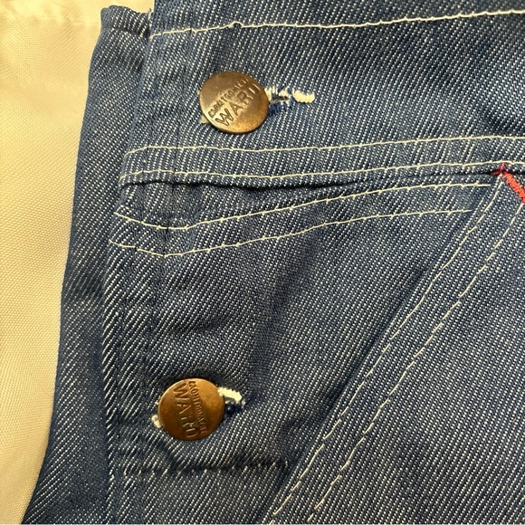 Blue Denim BIB OVERALLS Montgomery Ward VINTAGE 70 S USA Made Men's Size 50 X 30 - Picture 8 of 16